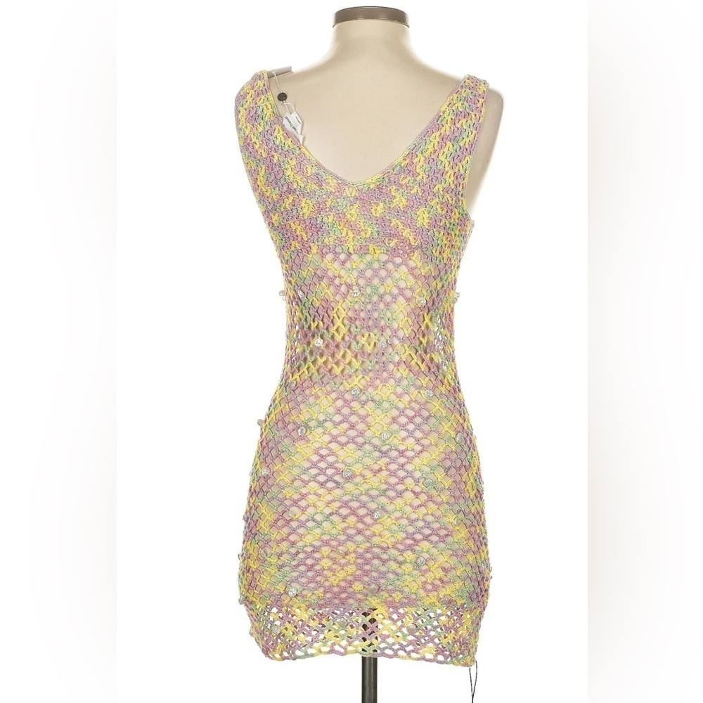 NWT Lovers and Friends Pippo Crochet Mini Dress in Pink - swim coverup - XS - Picture 2 of 7